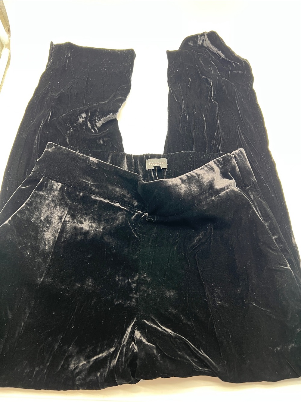 Talbots Women’s 4 Black Crushed Velvet Pants NWOT